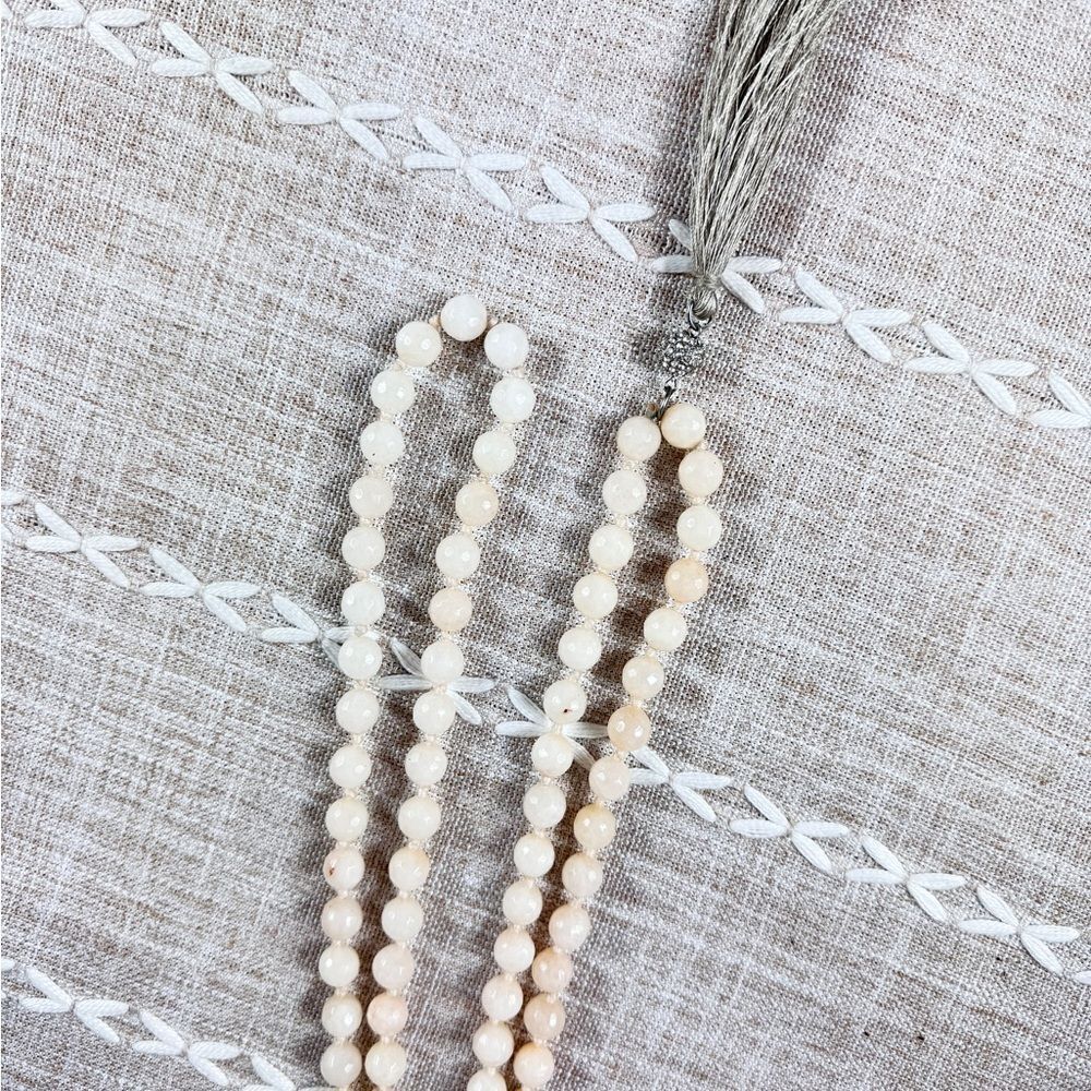 Rose Quartz Hand Knotted  Beaded Necklace - Picture 11 of 11